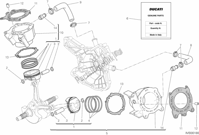 Tutte le parti per il Cilindro - Pistone del Ducati Multistrada 1200 S GT 2013